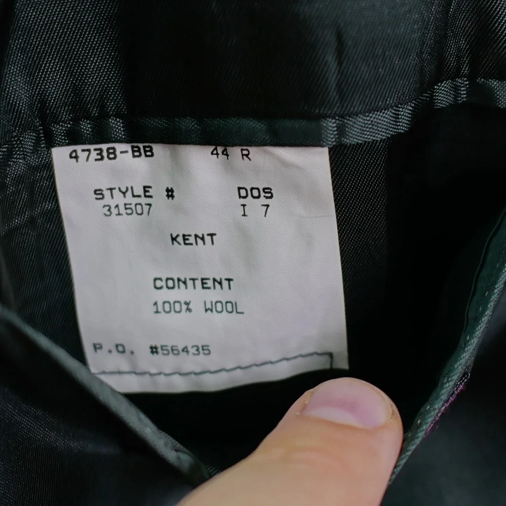 Jos A Bank Kent Tweed Wool Black Tan‎ Green Check 2 Button 1 Vent Sport Coat 44R